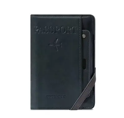 Passport Wallet Combination Bifold Large Capacity Multi-Card Holder Ticket Passport Coin Card Storage Portable Travel - 12