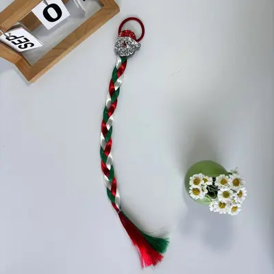 Çocuk Yılbaşı Süsleme Sahte Örgü Saç Kız Yüksek At Kuyruğu Saç Bağı - 8