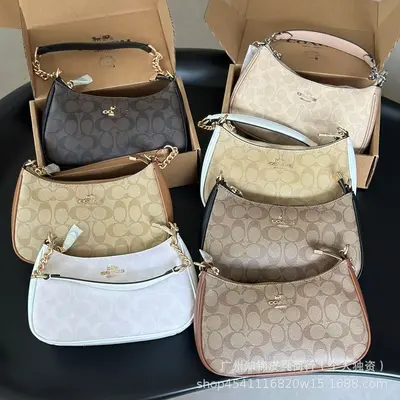 Coach Outlet 2025 Teri 25 Underarm Bag, Classic Signature Single Shoulder Handbag