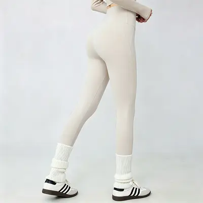 Damen-Yogahose hohe Taille, 7/8-Länge, po-hebend - 10