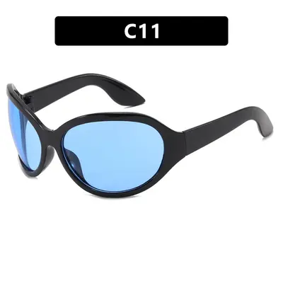 Oversized Frame Y2K Sunglasses, Futuristic Design - 10