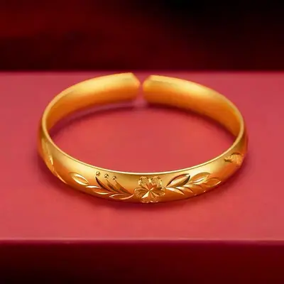 Ejderha ve Phoenix Uğurlu Yıldızlı Gökyüzü Bilezik Vietnamca Antik Kum Altın Katı Erik Çiçeği Itme-Çekme Trendy Moda Bilezik Toptan