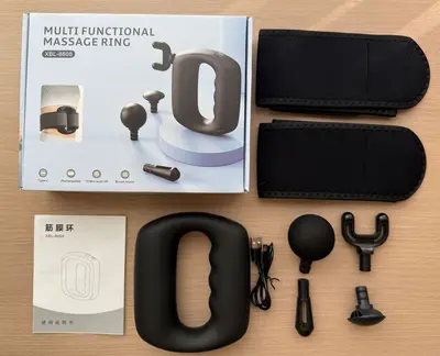 Rechargeable Fascia Gun with Yoga Ring, Silent Vibration Massager - 7