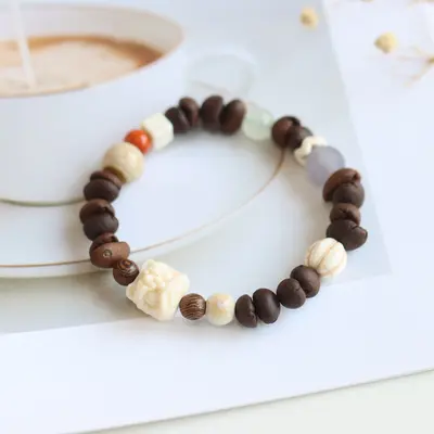 Coffee Bean Jingdezhen Beaded Unisex Bracelet