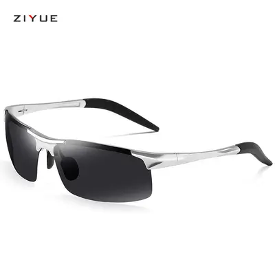 Men's Polarized Metal Retro Half-Frame Sunglasses, Model 8177 - 6