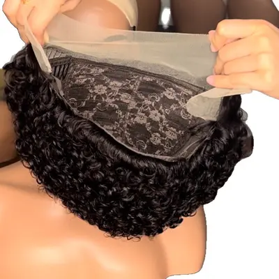 Brazilian Human Hair Full Lace Wig 13*1, Pixie Curly - 6