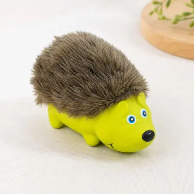 Latex Hedgehog Dog Toy, Squeaky Plush, Chew-Resistant