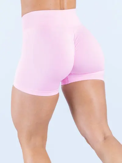 Dikişsiz yoga şortu, yüksek bel, kalça kaldırıcı, üç çeyrek boy