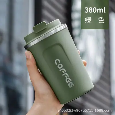 Cross-border stainless steel thermos cup, double-wall vacuum flip-top coffee mug, smart temperature indicator, high-end dual-car water cup - 9