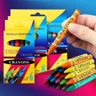 Çocuk boyama mum boya seti 6 renk 8 renk 12 renk 24 renk yaratıcı DIY grafiti yağlı pastel boyama boya kalemi