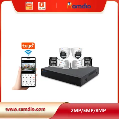 Tuya 4 kanallı 8MP POE CCTV IP kamera seti - 3