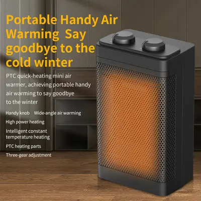 Desktop Fan Heater with PTC and Graphene, Fast Heating, Quiet - 3