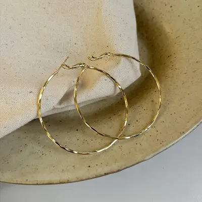 Large hoop earrings for round faces, silver-tone, oversized - 7
