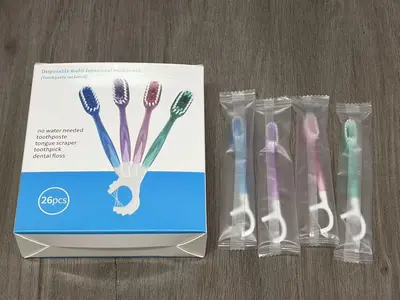 Çapraz Sınır Patlamalı Boncuklu Diş Fırçası Tek Kullanımlık Mini Taşınabilir Ev Bağımsız Paket İngilizce Yumuşak Kıl Diş Teli Diş İpi Seti Toptan - 8