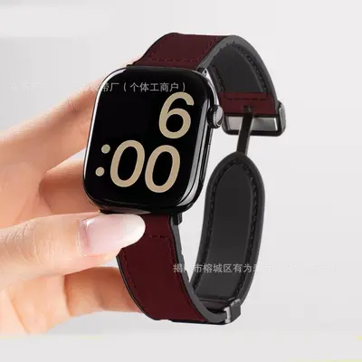 Strap for Xiaomi Band 9 Pro, Crazy Horse Silicone Leather - 13
