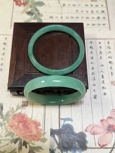 Authentisches Simultan-Tianshan grünes Schnee-Jade Blumen-Armband für Damen, chinesischer Stil, elegant und vielseitig. - 9