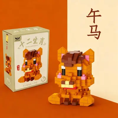 Compatible Building Blocks Zodiac Animal Figures Micro Particle Kids Educational Toy - 4