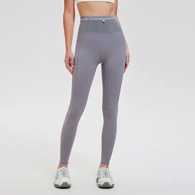 Unisex Running Tights with Large Pockets Quick-Dry Stretch Sports Trousers - 4