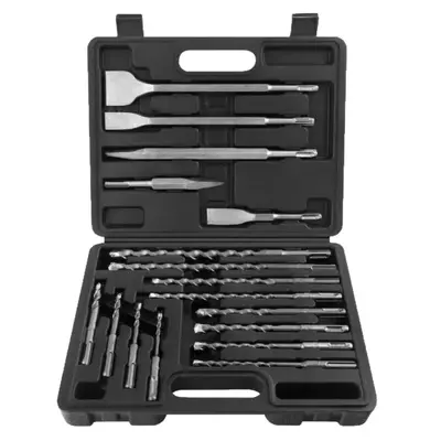 Chisel Set for Electric Hammers, Flat and Round Tips, Reinforced Concrete Drill Bits