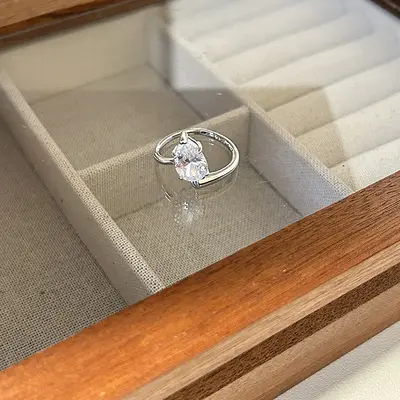 Pink Zircon Eternity Ring for Women, Stackable - 12