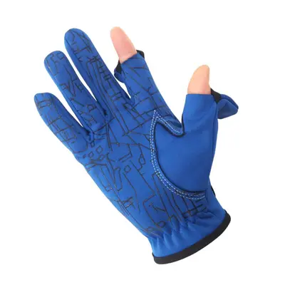 Wasserdichte winddichte Angelhandschuhe, 2 Finger frei, gefüttert, Winter-Modell