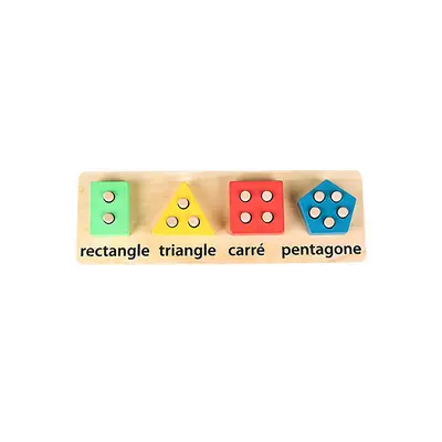 Montessori-Lernmaterial für Kinder von 1-3 Jahren, Holz-Lernspielzeug, geometrische Formen, Stäbchensatz, Erkennungs- und Zuordnungspuzzle-Board - 8