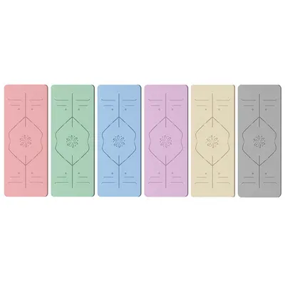 Solid Color TPE Yoga Mat with Alignment Lines, Non-Slip, Soundproof - 5