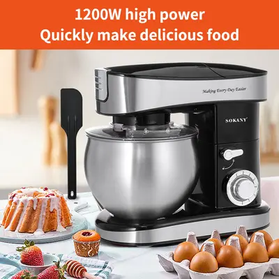 Sokany 5-in-1 Stand Mixer, 7.5L Dough Mixer with Juicer and Meat Grinder