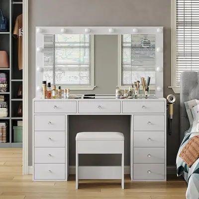 Dressing Table and Large-Capacity Modern Bedroom Storage Cabinet - 7