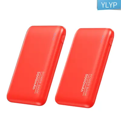 YLYP 2'li set ultra ince 5000mAh mini cep powerbank, taşınabilir şarj cihazı - 9