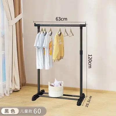 Telescopic Plastic Garment Rack with Wheels