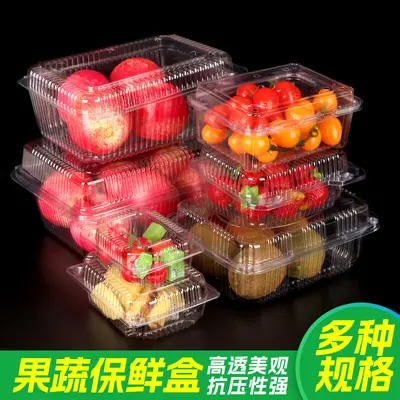 Einweg-Obst-Box, Lebensmittel-Kunststoffbox für Wassermelone und Erdbeeren, Bento-Obst-Schneidebox, durchsichtige Einweg-Obst- und Gemüsebox