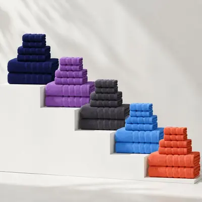 Cotton towel set 3-piece, thick, absorbent, soft