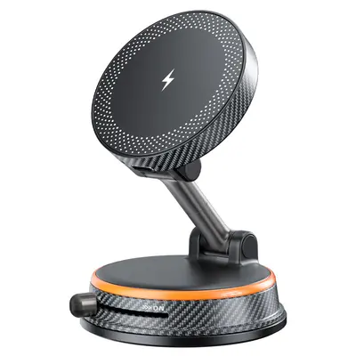 New Magnetic Car Mount Universal Dashboard Navigation Vacuum Suction Wireless Charging Phone Holder - 6