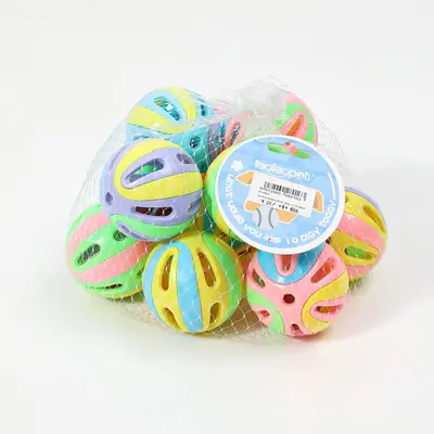 Colorful Bell Ball Cat Toys, Interactive Self-Play Set - 6