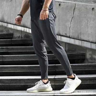 Erkek Bağlamalı Paça Yaz Buz İpeği Koşu ve Fitness Pantolonu - 8