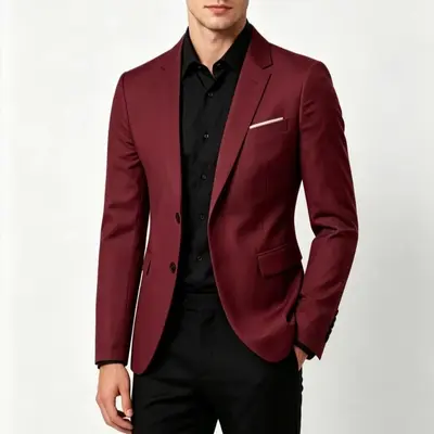 Men's Double-Breasted Suit Jacket, Lightweight, Wrinkle-Free, Crease-Resistant - 4