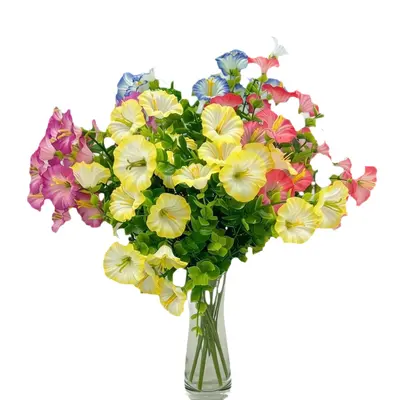 Simulated Eucalyptus and Morning Glory Artificial Flower Bouquet