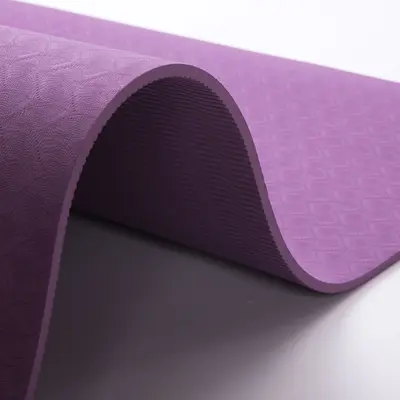 TPE Yoga Matı 6 mm, Kaymaz Tek Katman 68 cm Geniş Fitness Matı