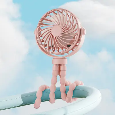 Sınır ötesi yeni ahtapot küçük fan el tipi taşınabilir masaüstü küçük elektrikli fan mini katlanır bebek arabası fanı - 7