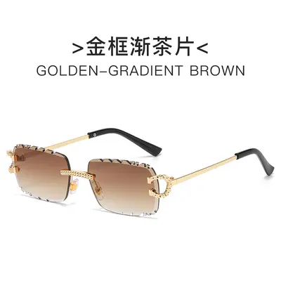 Rhinestone-Trimmed Patterned Sunglasses - 7