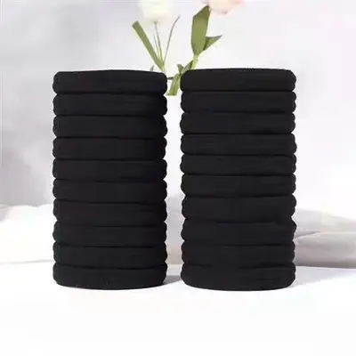 4 cm siyah dikişsiz saç bağı, yüksek elastikiyet, saç dostu - 10