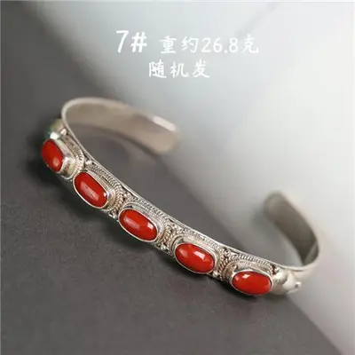Nepal handgefertigtes Türkis-Armband, Silbereinlage, verstellbar - 8
