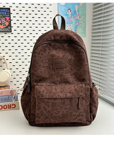 Leopard Print School Backpack, Large Capacity, for Teenagers - 11