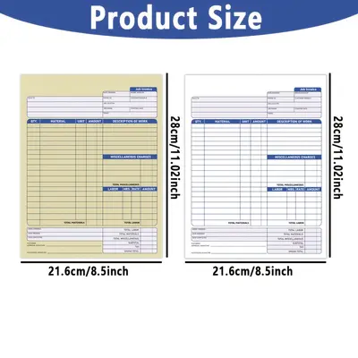 Job Invoice Forms, sipariş makbuzu, karbonsuz iş faturası formu - 7