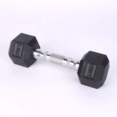 Gummierte Hex-Kurzhantel aus Vollguss-Eisen für Zuhause und Fitnessstudio