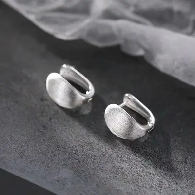 925 sterling silver needle wire drawing earrings, versatile - 2