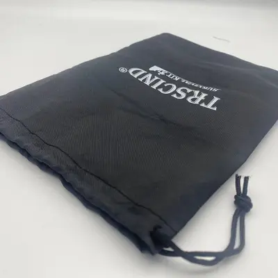 Siyah 420D Oxford kumaş büzgülü çanta özelleştirilebilir LOGO dış mekan toz geçirmez saklama çantası polyester büzgülü çanta toptan