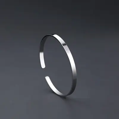 925 Silberbeschichtung Herren-Armband glänzend - 4