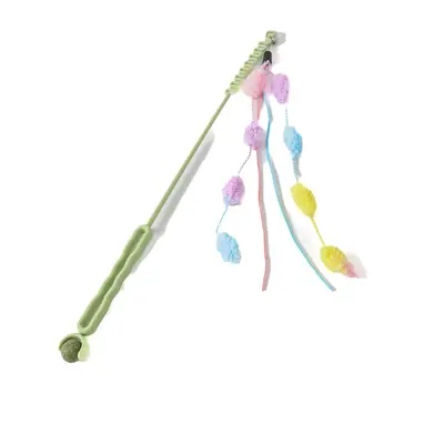 Cactus Cat Teaser Wand with Claw and Bell - 12